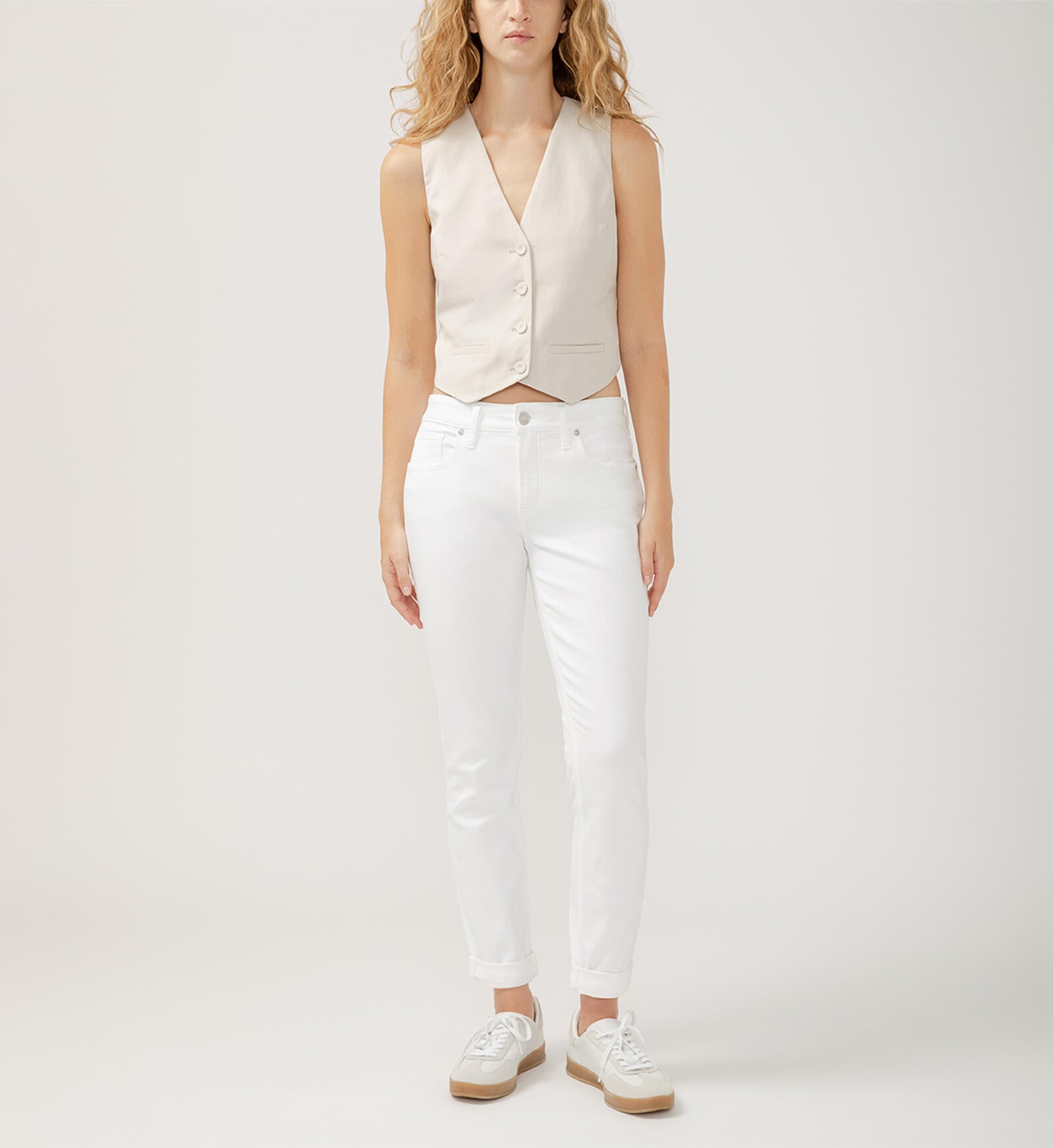 SILVER JEANS BOYFRIEND MID RISE SLIM LEG LUXE STRETCH JEANS
